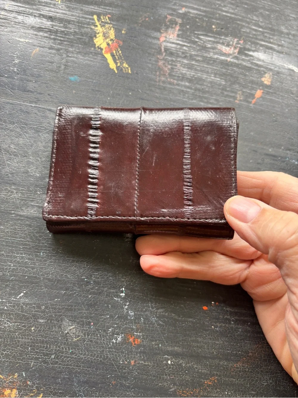 vintage eel skin wallet